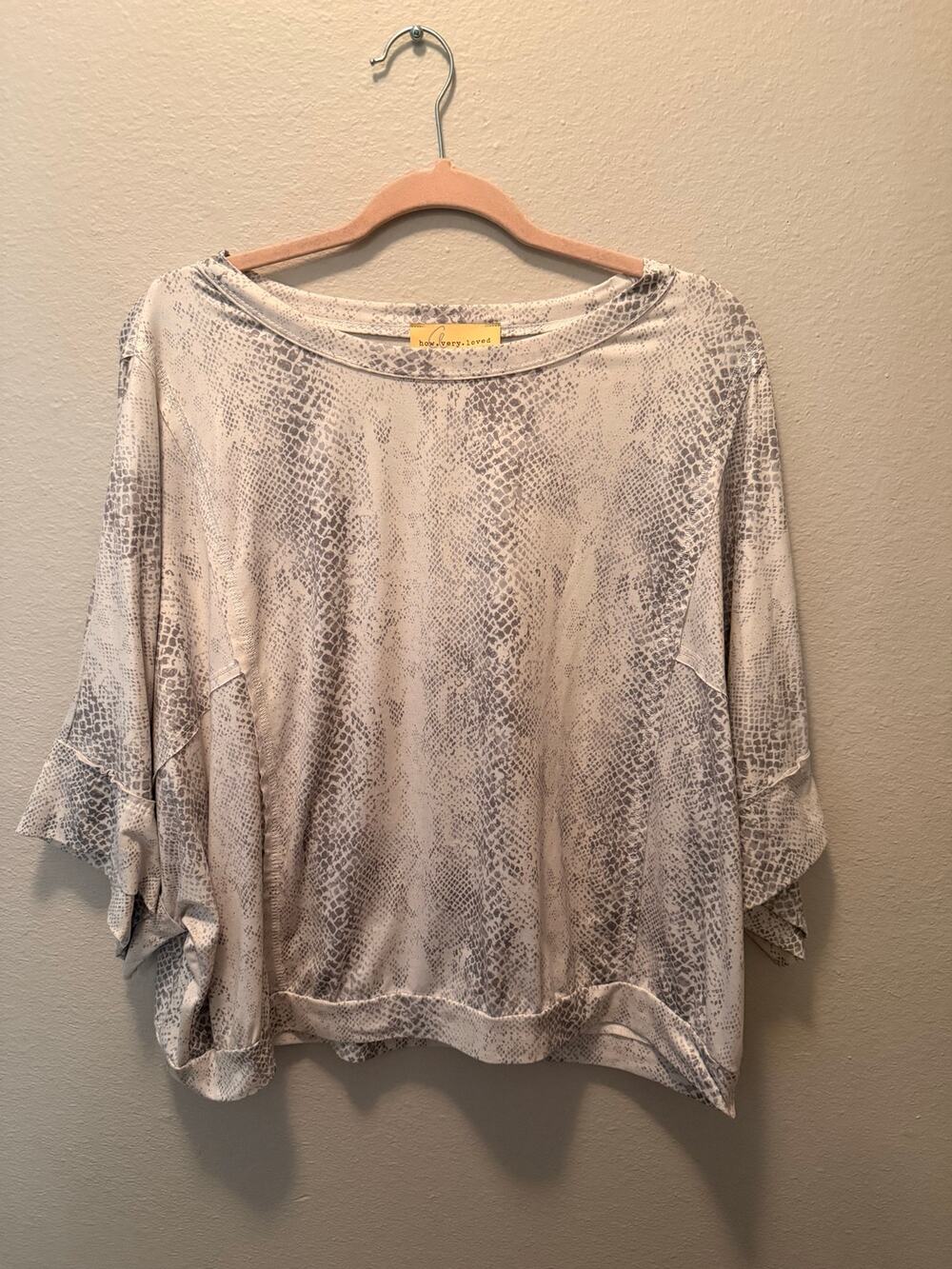 How Very Loved Snakeskin Dolman Sleeve Blouse | Boho Western